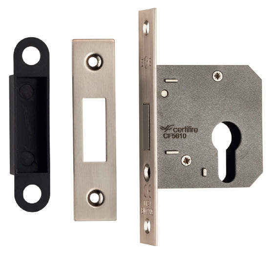 64Mm Dead Lock - Euro - Square - Satin Nickel