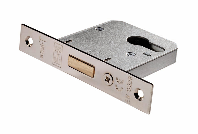 76Mm Dead Lock - Euro - Square - Nickel Plated