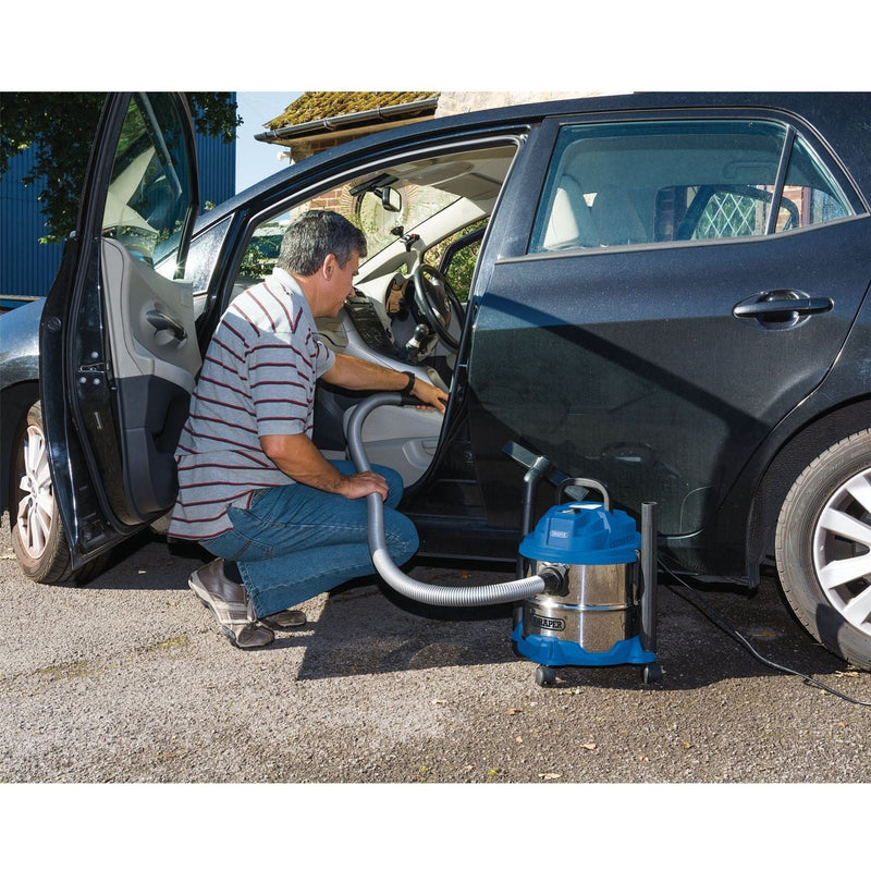 Draper 230V Wet and Dry Vacuum Cleaner with Stainless Steel Tank, 15L, 1250W Draper - Town Tools