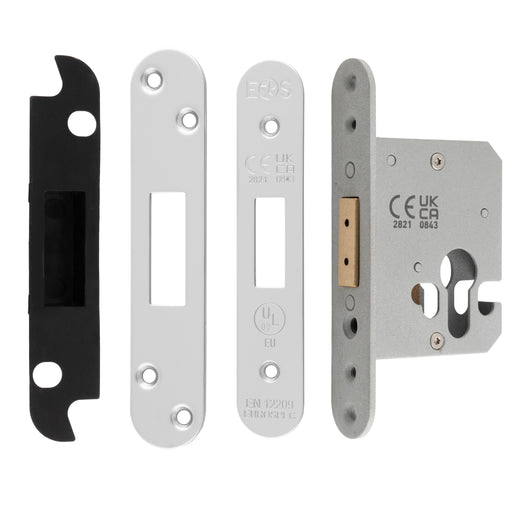 64Mm Heavy Duty Deadlock - Euro - Radius - Polished Stainless Steel