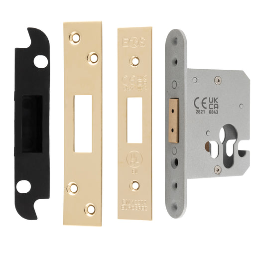 64Mm Heavy Duty Deadlock - Euro - Radius - Stainless Brass
