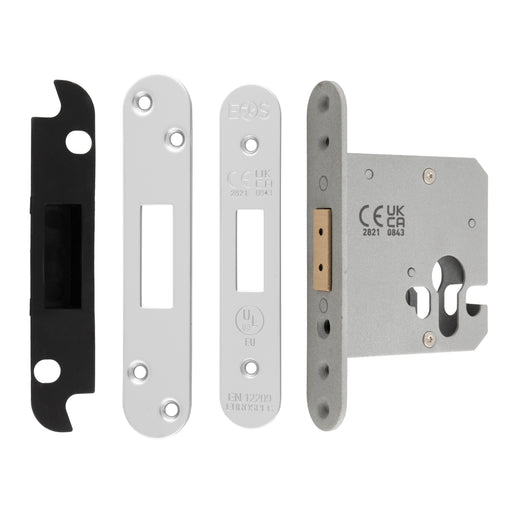 76Mm Heavy Duty Deadlock - Euro - Radius - Bright Stainless Steel