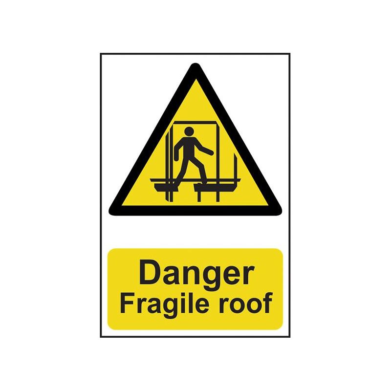 Scan Danger Fragile Roof - PVC Sign 200 x 300mm Scan - RockBottom Nothampton