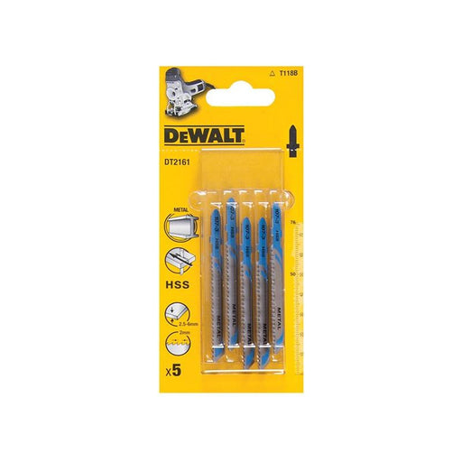 Dewalt Power Tools HSS Metal Cutting Jigsaw Blades Pack of 5 T118B DeWALT Power Tools - RockBottom Northampton