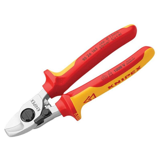 Knipex VDE Cable Shears with Return Spring 165mm Knipex - RockBottom Northampton