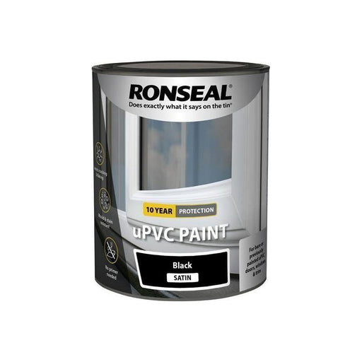 Ronseal uPVC Paint Black Satin 750ml Ronseal - RockBottom Nothampton