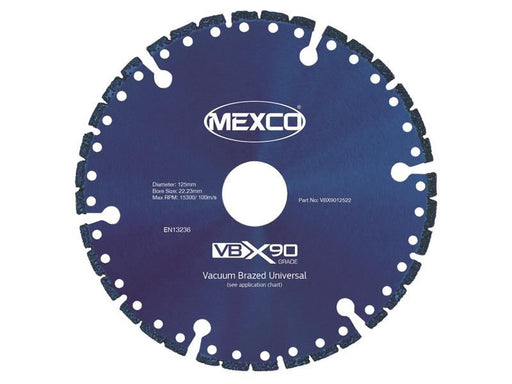 MEXCO VBX90 Grade Universal Diamond Blade 125 x 22mm MEXCO - RockBottom Northampton