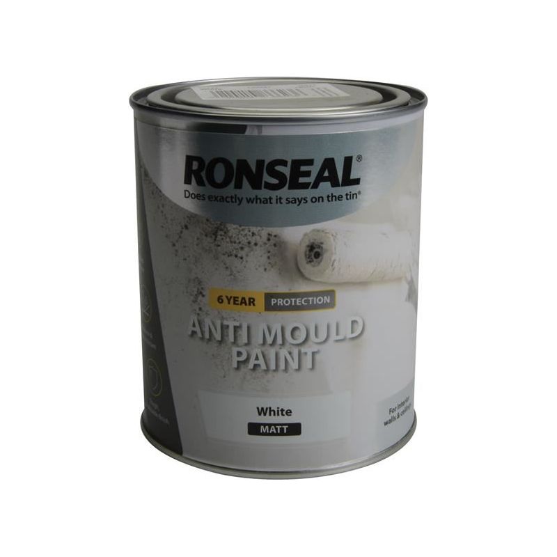 Ronseal 6 Year Anti Mould Paint White Matt 2.5 litre Ronseal - RockBottom Nothampton