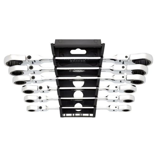Draper HI-TORQ Metric Flexible Head Double Ring Ratchet Spanner Set (6 Piece) Draper - Town Tools
