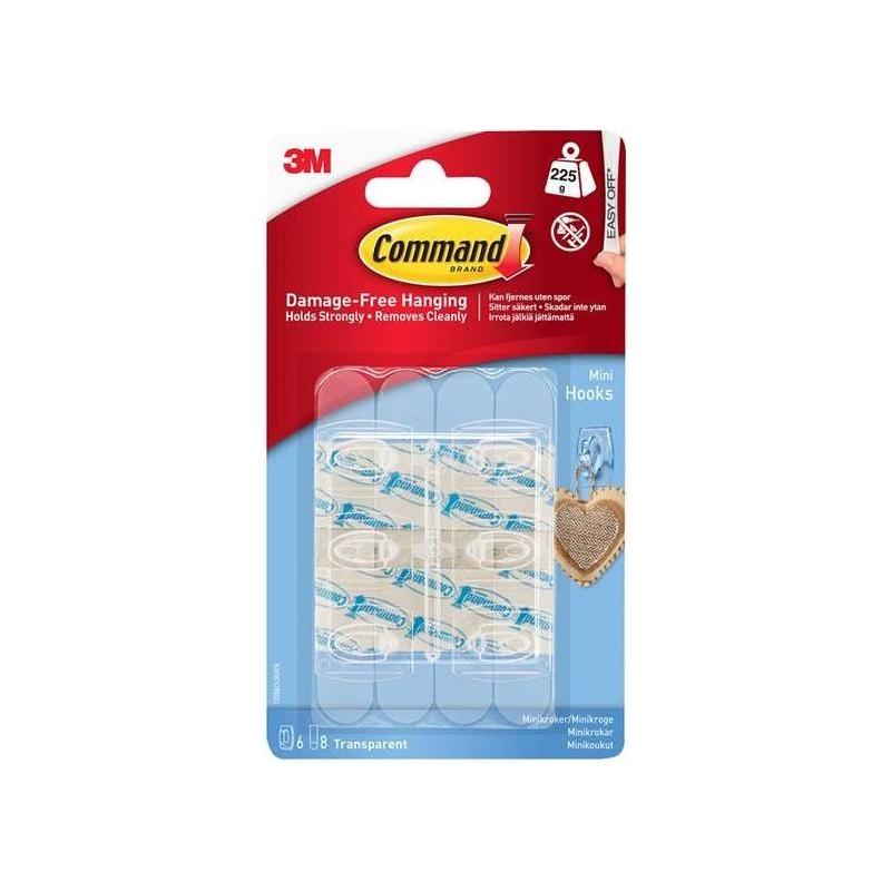 Command™ Clear Mini Hooks (Pack 6) Command™ - RockBottom Northampton