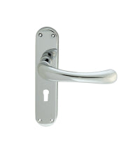 Ibra Lever On Backplate - Lock 57Mm C/C Cro (Polished Chrome) - Polished Chrome 185MM X 40MM