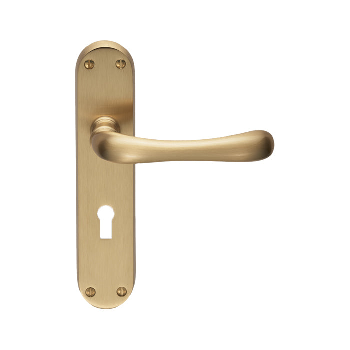 Ibra Lever On Backplate - Lock 57Mm C/C Osa (Satin Brass) - Satin Brass