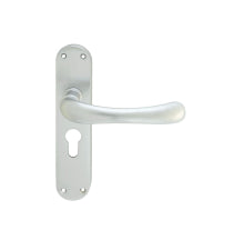 Ibra Lever On Backplate - Lock Euro Profile 47.5Mm C/C Csa (Satin Chrome) - Satin Chrome 185MM X 40MM