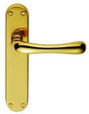 Ibra Lever On Backplate - Latch Otl (Polished Brass) - Polished Brass 185MM X 40MM