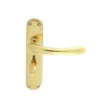 Ibra Lever On Backplate - Bathroom 57Mm C/C Otl (Polished Brass) - Polished Brass 185MM X 40MM