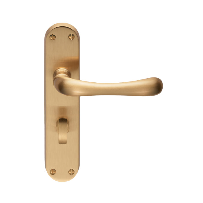 Ibra Lever On Backplate - Bathroom 57Mm C/C Osa (Satin Brass) - Satin Brass
