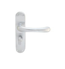 Ibra Lever On Backplate - Bathroom 57Mm C/C - Satin Chrome 185MM X 40MM