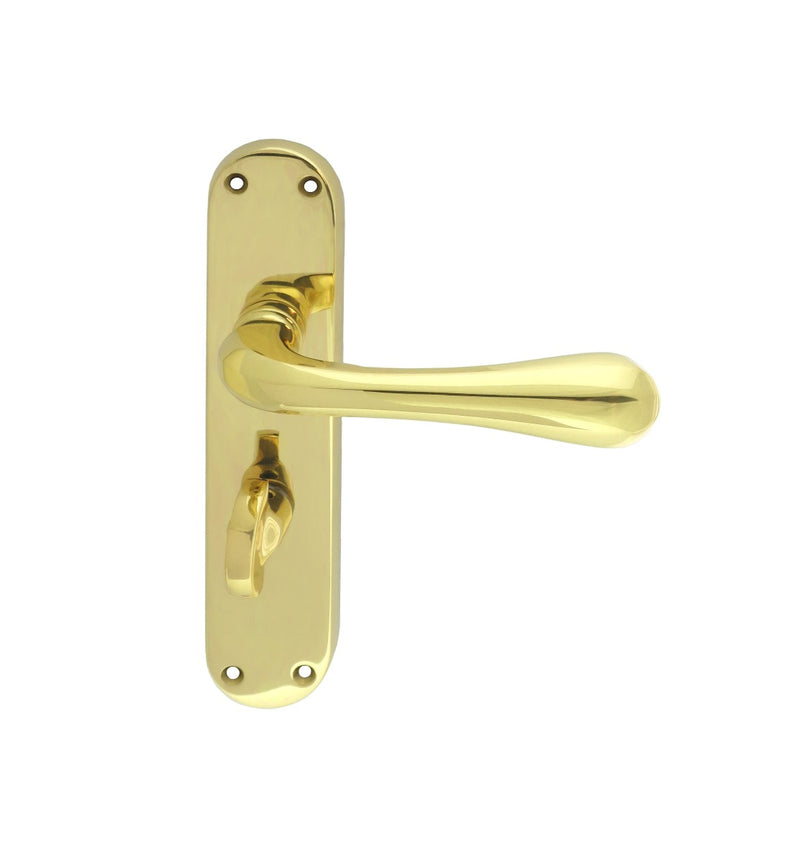 Astro Lever On Backplate - Bathroom 57Mm C/C Otl (Polished Brass) - Polished Brass 185MM X 40MM