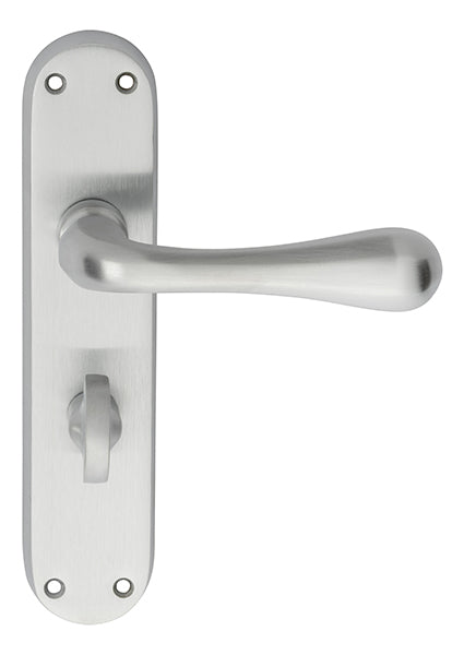 Astro Lever On Backplate - Bathroom 57Mm C/C Csa (Satin Chrome) - Satin Chrome 185MM X 40MM