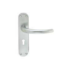 Lilla Lever On Backplate - Lock 57Mm C/C Csa (Satin Chrome) - Satin Chrome 185MM X 40MM