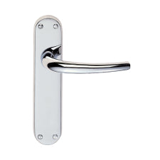 Lilla Lever On Backplate - Latch Cro (Polished Chrome) - Polished Chrome 185MM X 40MM