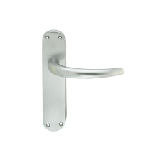 Lilla Lever On Backplate - Latch Csa (Satin Chrome) - Satin Chrome 185MM X 40MM
