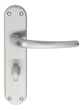 Lilla Lever On Backplate - Bathroom 57Mm C/C Csa (Satin Chrome) - Satin Chrome 185MM X 40MM