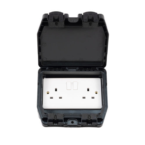 Outdoor IP66 Switched Socket - 2 Gang