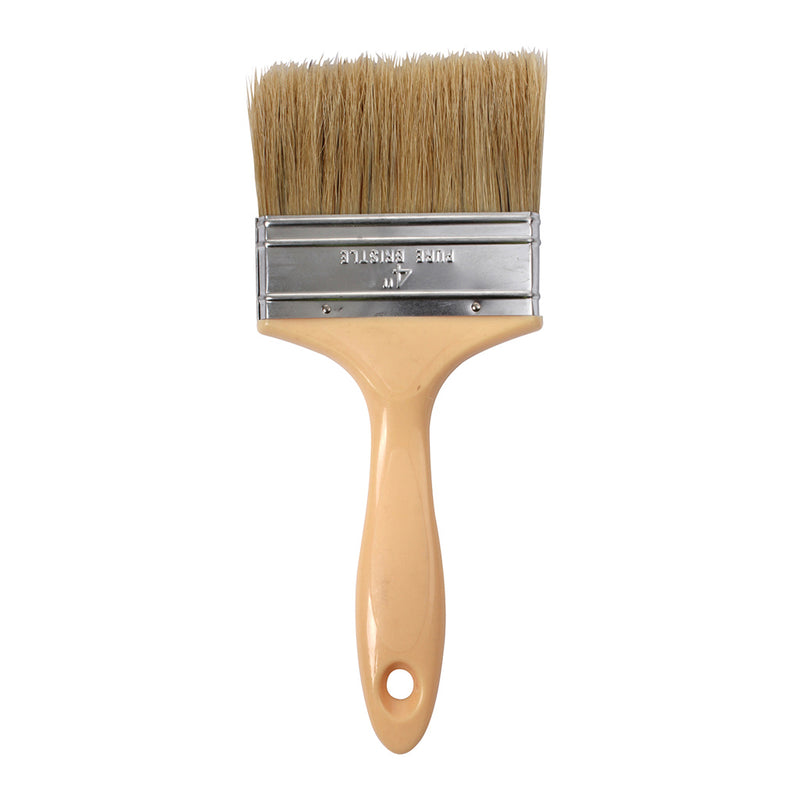 4" White Bristle Laminating brush - Plastic Handle