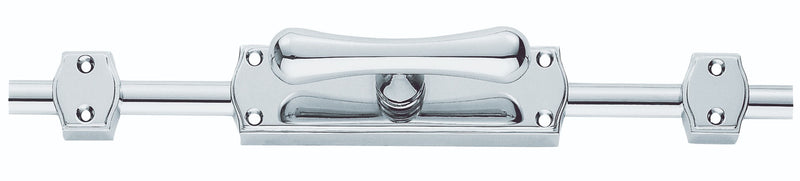 Espagnolette - Tee Knob Set With 2 X 1.2M Chrome Plated Brass Rods & Keepers - Polished Chrome