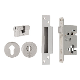 Easi - T Euro Profile Bs3621 Double Cylinder Sashlock (Complete Set) - Satin Stainless Steel