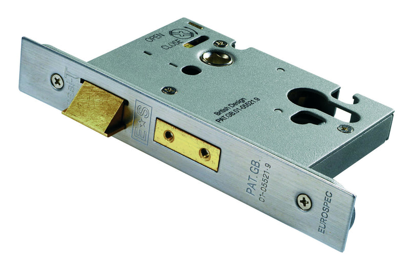 76Mm Heavy Duty Sashlock - Euro - 47.5Mm C/C - Square - Satin Stainless Steel