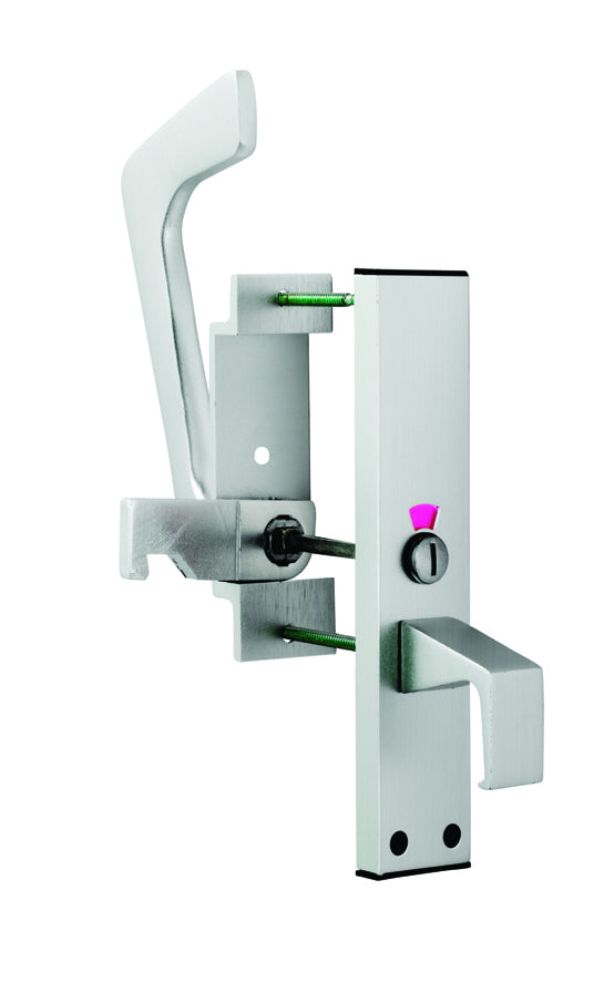 Disabled Toilet Handle Set - Satin Anodised Aluminium - Satin Anodised Aluminium