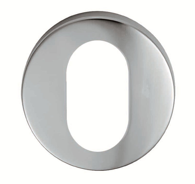 Escutcheon - Oval Profile On Concealed Fix Round Rose - Satin Anodised Aluminium 52 x 8