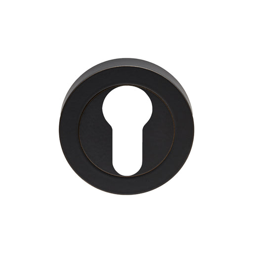 Escutcheon - Euro Profile - Screw-On Round Rose - Matt Black
