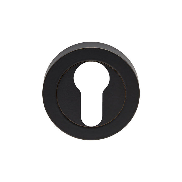 Escutcheon - Euro Profile - Screw-On Round Rose - Matt Black
