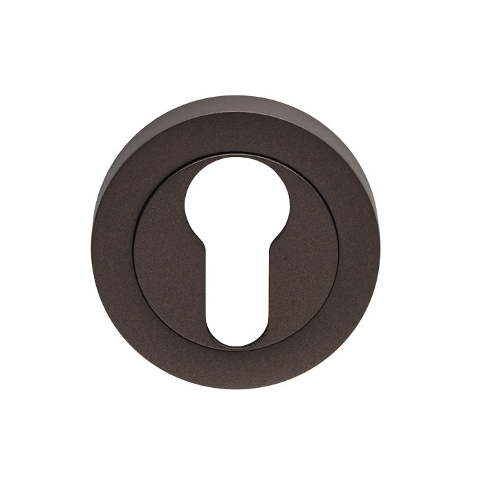 Escutcheon - Euro Profile - Screw-On Round Rose - Matt Bronze
