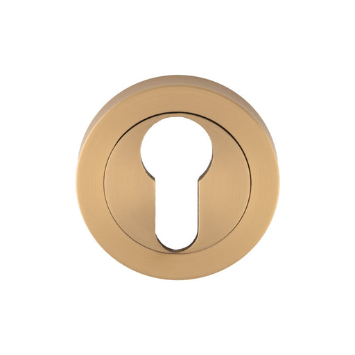 Escutcheon - Euro Profile - Screw-On Round Rose - Satin Brass