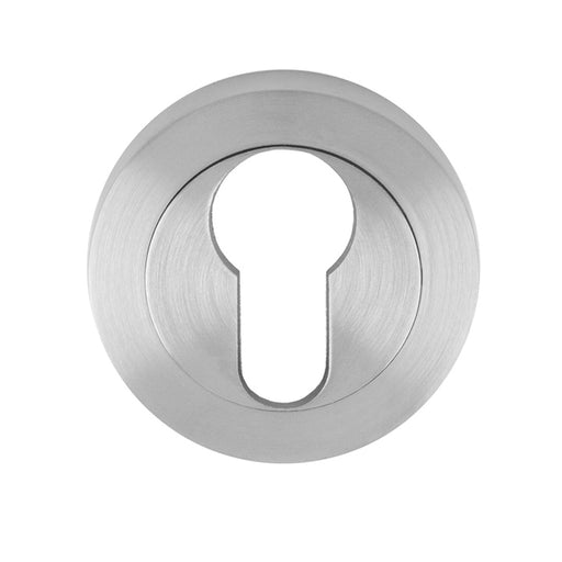 Escutcheon - Euro Profile - Screw-On Round Rose - Satin Chrome