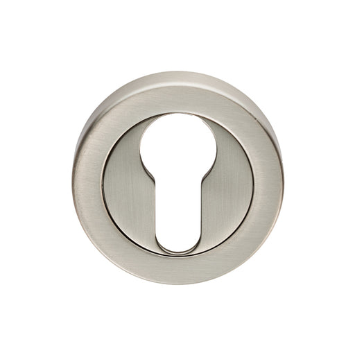Escutcheon - Euro Profile - Screw-On Round Rose - Satin Nickel