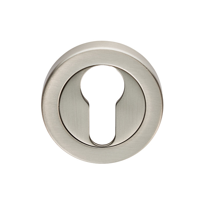 Escutcheon - Euro Profile - Screw-On Round Rose - Satin Nickel