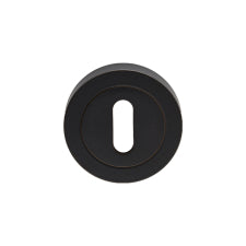 Escutcheon - Lock Profile - Screw-On Round Rose - Matt Black