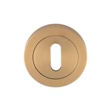 Escutcheon - Lock Profile - Screw-On Round Rose - Satin Brass