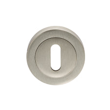 Escutcheon - Lock Profile - Screw-On Round Rose - Satin Nickel