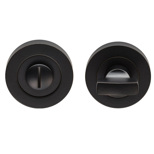 Turn & Release - 5Mm Spindle - Screw-On Round Rose - Matt Black