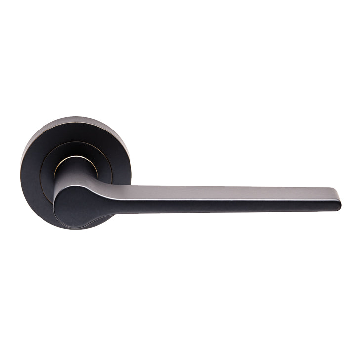Velino Lever On Sprung Screw-On Round Rose - Matt Black
