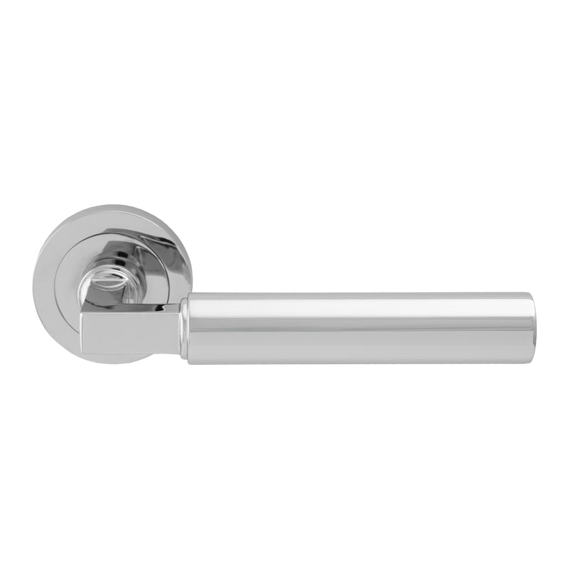 Amiata Lever On Sprung Screw-On Round Rose - Polished Chrome