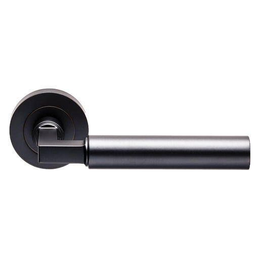 Amiata Lever On Sprung Screw-On Round Rose - Matt Black