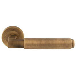 Masano Lever On Sprung Screw-On Round Rose - Antique Brass