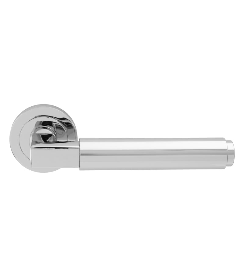 Masano Lever On Sprung Screw-On Round Rose - Polished Chrome